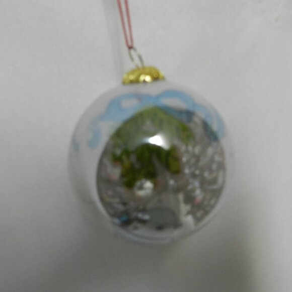Li Bien Vintage 2007 Doves w/ Heart blown glass Ornament Christmas round w/ Box - Picture 4 of 5